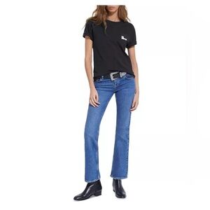 THE KOOPLES Low Rise Bootcut Jeans in Blue Women's Size 29 NWT Button Fly